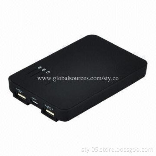 5,000mAh Portable Power Bank with 2100mA Output, Can Charge iPad/iPhone and Android Phones